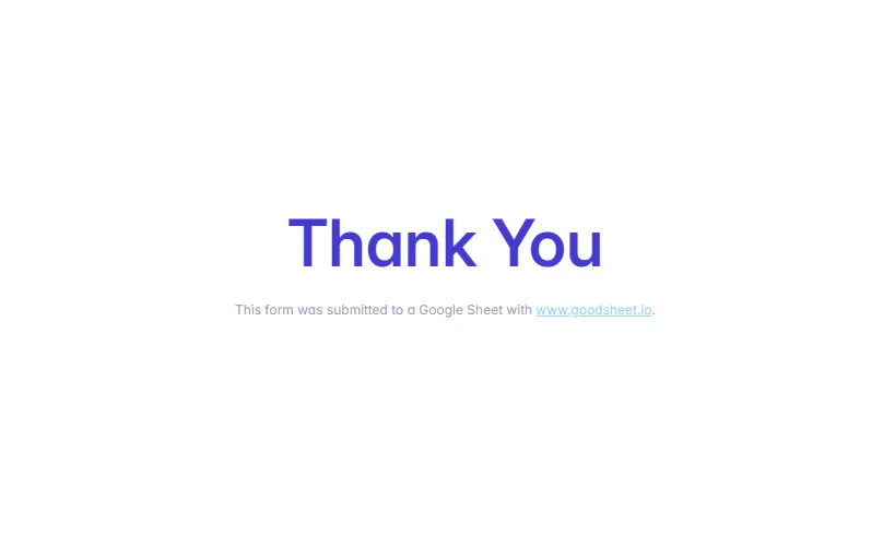 Default Thank You Page